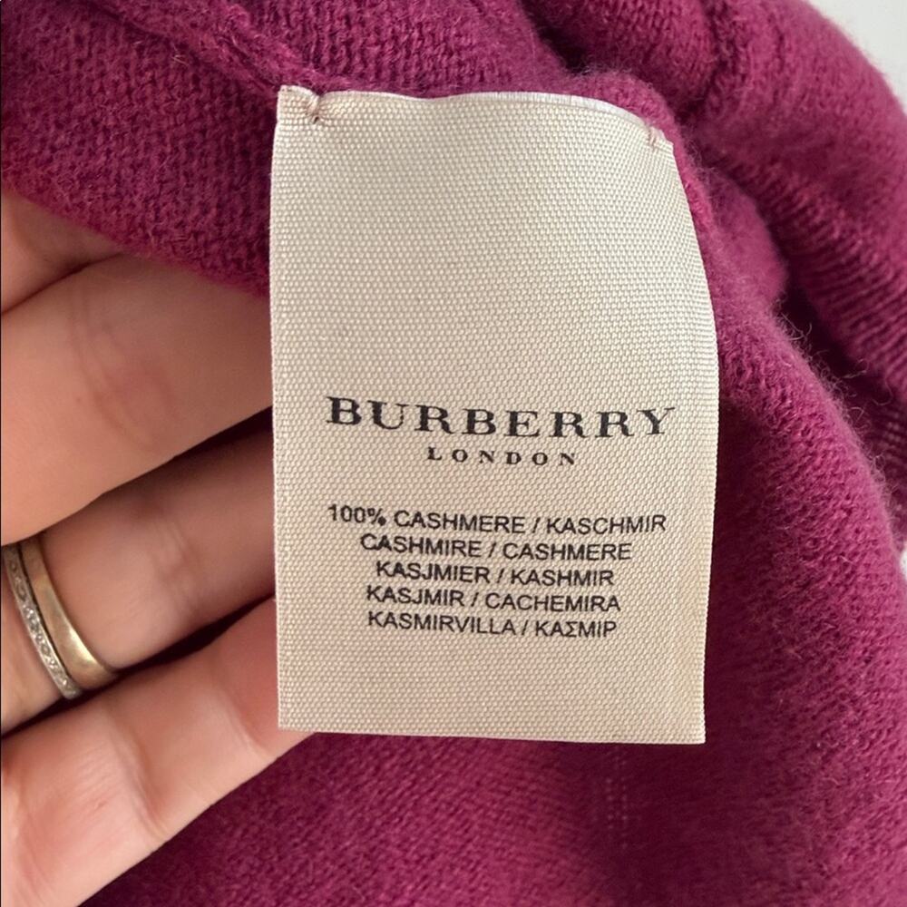 Burberry London 100% cashmere V-neck button up belted knit cardigan sweater XS - Picture 6 of 8